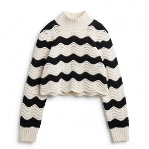 Wave pattern sweater