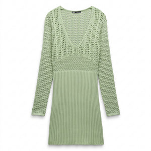 Knitted hollow-out dress