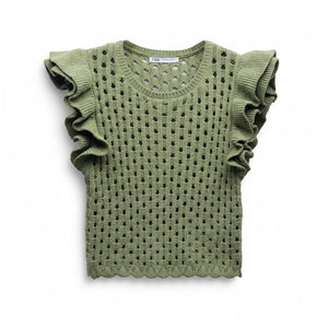 Butterfly sleeve hollow back vest