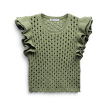 Butterfly sleeve hollow back vest