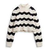 Wave pattern sweater