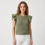 Butterfly sleeve hollow back vest