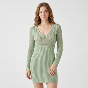 Knitted hollow-out dress