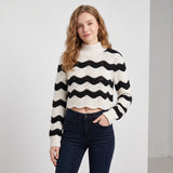 Wave pattern sweater